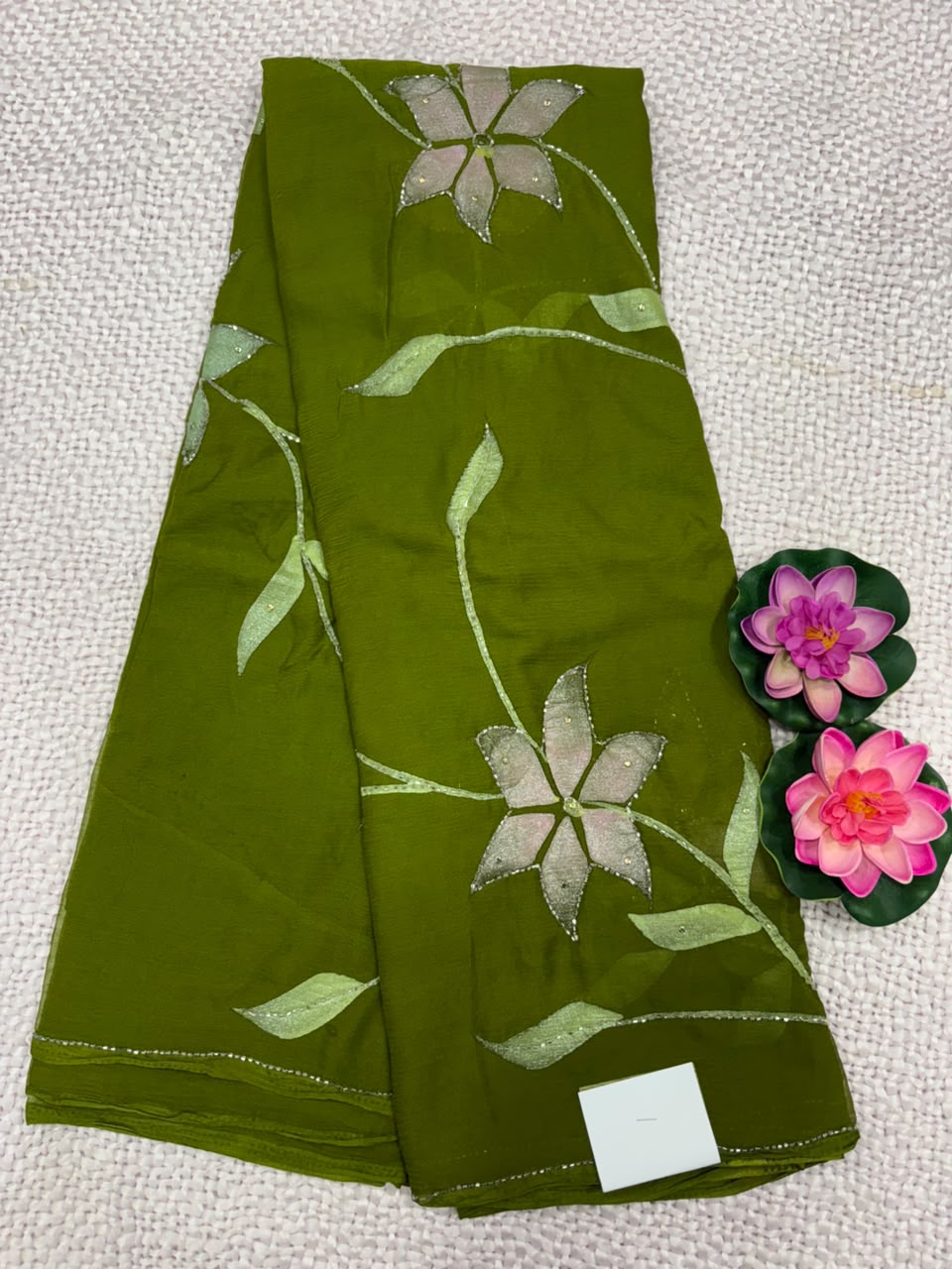 SEMI CHIFFON WORK SAREE