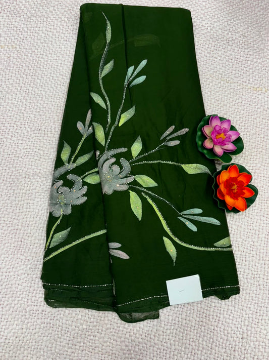 SEMI CHIFFON WORK SAREE