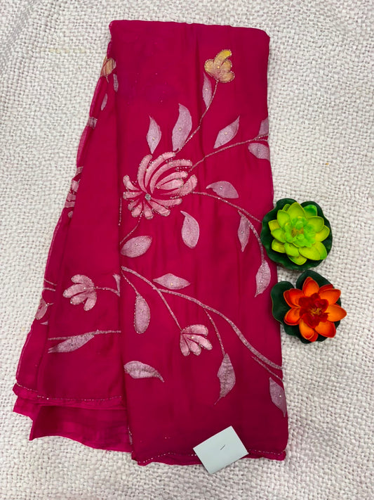SEMI CHIFFON WORK SAREE