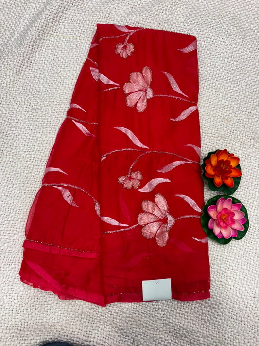SEMI CHIFFON WORK SAREE