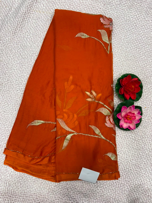 SEMI CHIFFON WORK SAREE