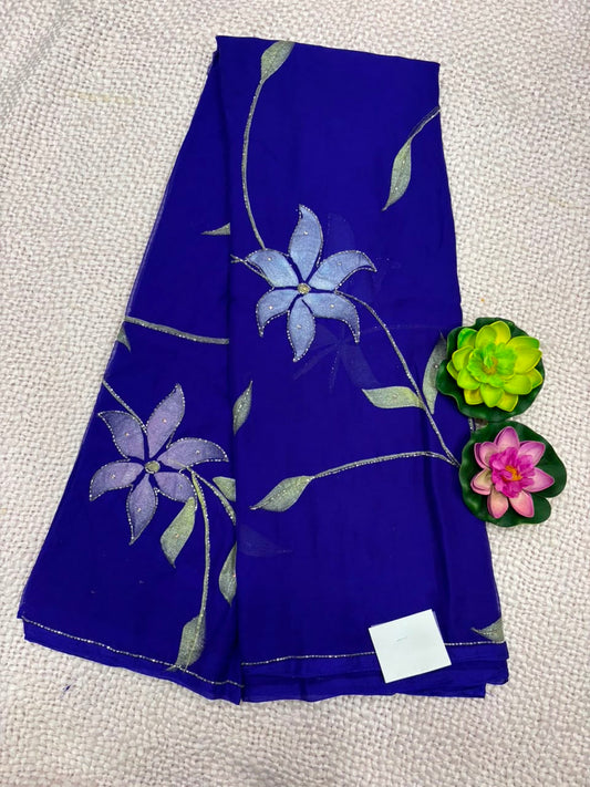 SEMI CHIFFON WORK SAREE