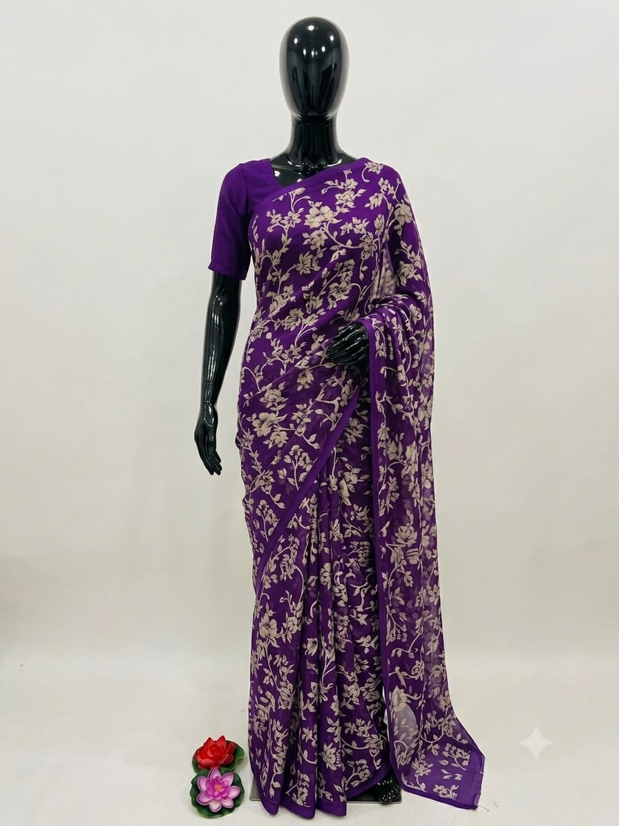 SEMI CHIFFON SAREE